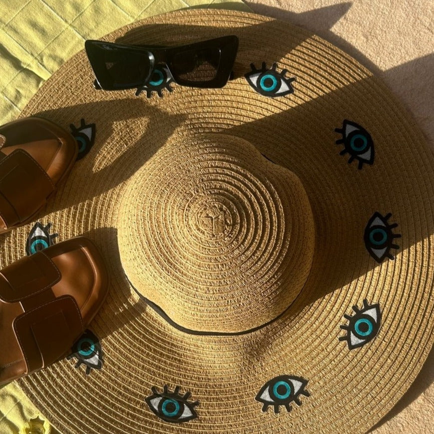 Beach Floppy Evil Eye Hat