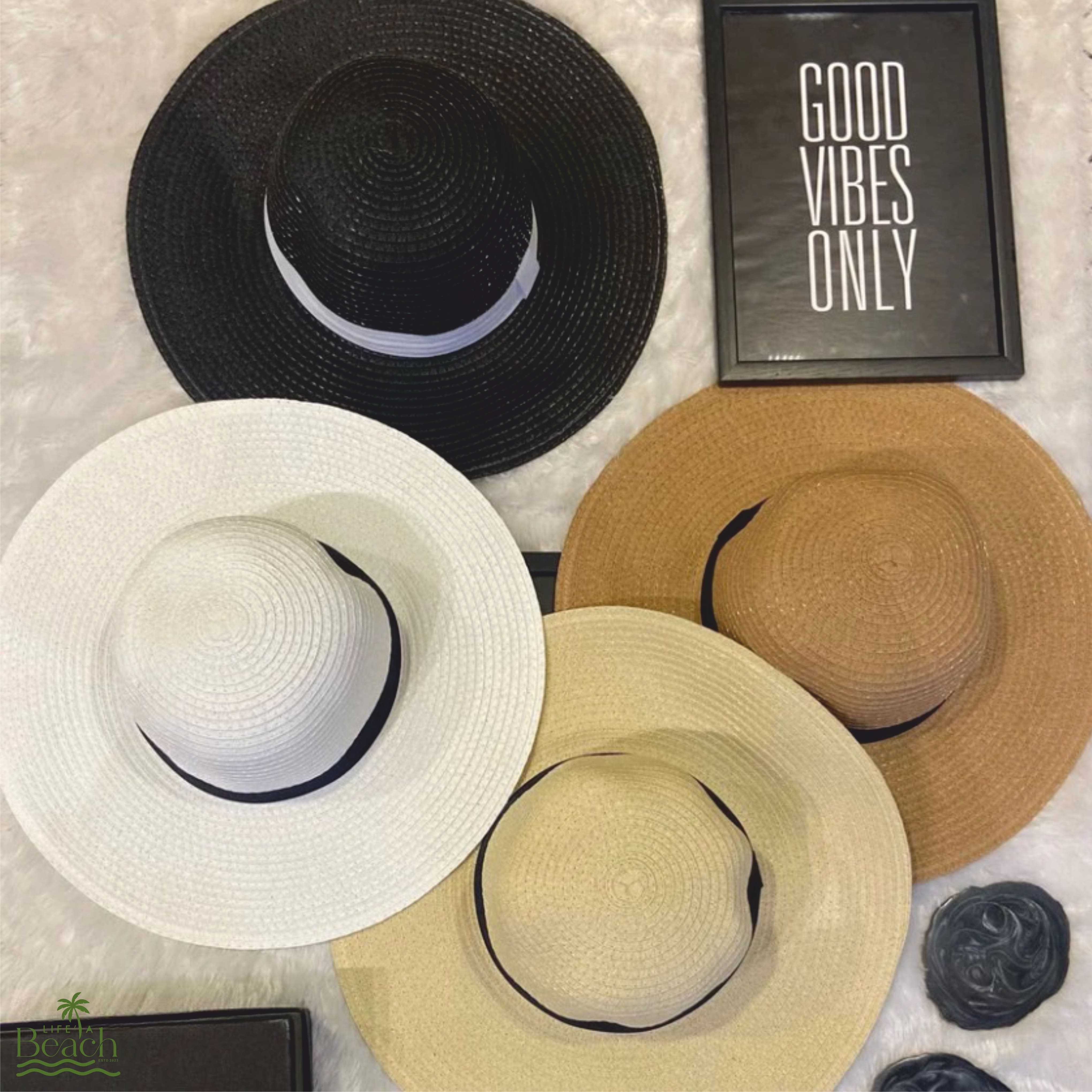 Beach Floppy Hat - Positive Vibes