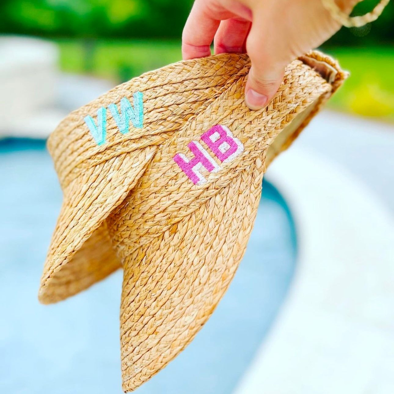 Personalised Natural Straw Visor Hat