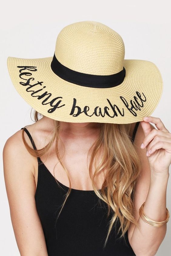 Beach Sun Hat - Resting Beach Face