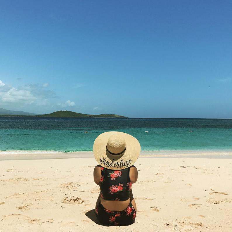 Beach Sun Hat - Wanderlust - Quirky Perks