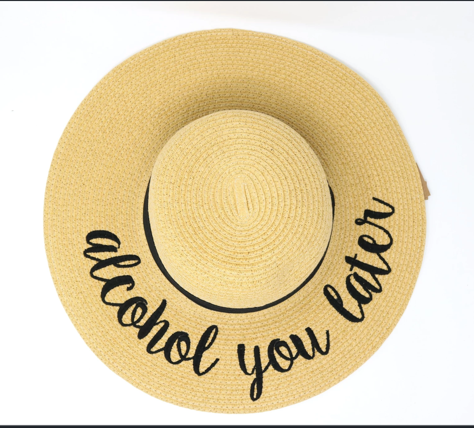 Beach Sun Hats - Alcohol You Later - Quirky Perks